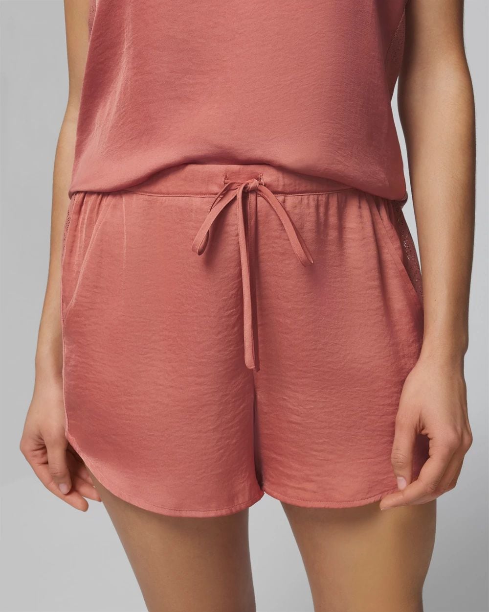 Crinkle Satin Flirty Pajama Shorts