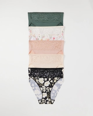 Edge High-Leg Brief Panty with Lace 5 Pack