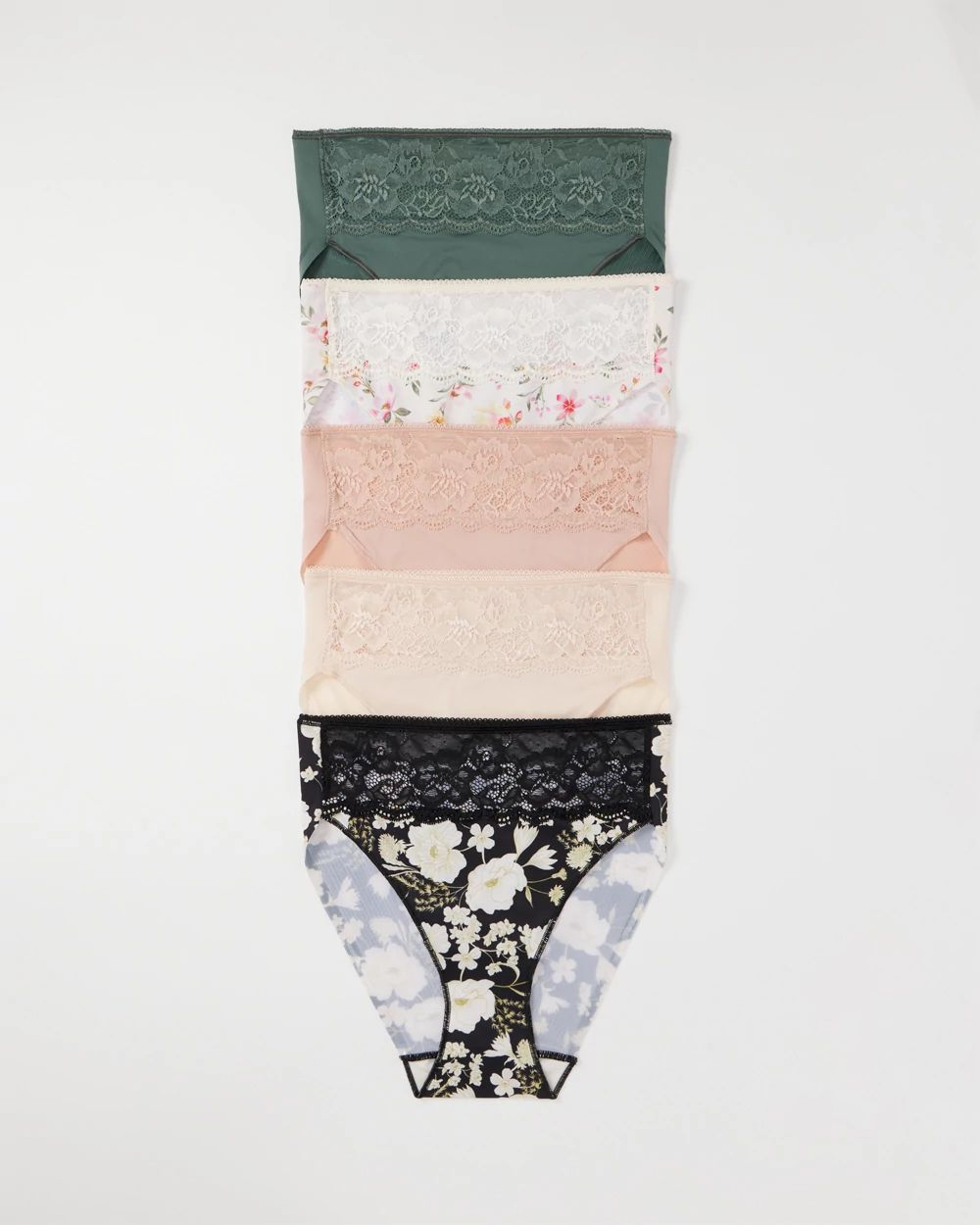 Vanishing Edge High-Leg Brief Panty with Lace 5 Pack