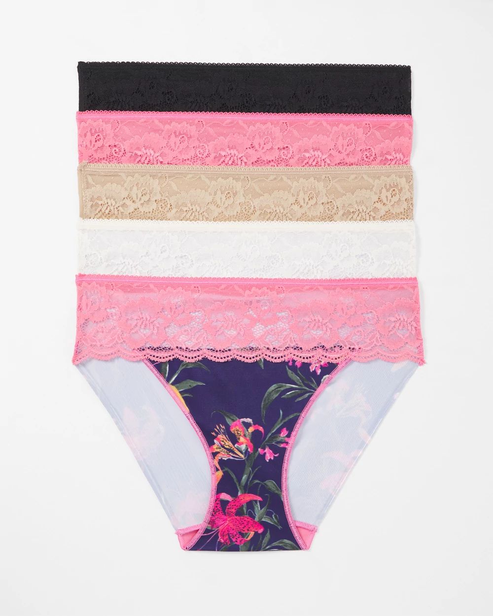 Vanishing Edge Hipster Panty with Lace 5 Pack