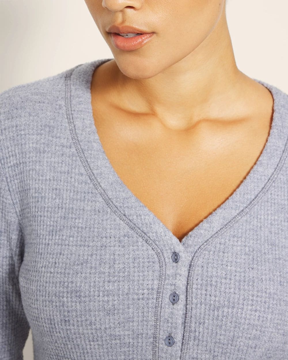 Cozy Waffle Long-Sleeve Pajama Henley