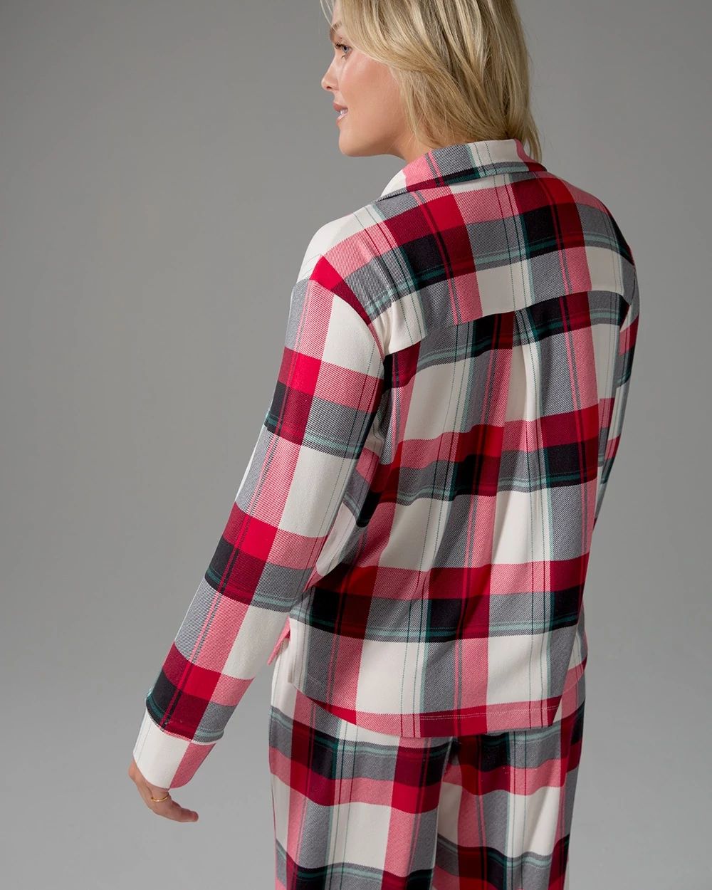 Long Sleeve Notch Collar Pajama Top