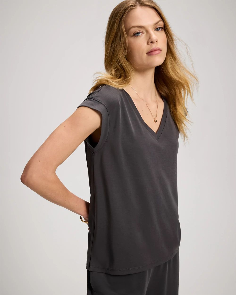 Sand Washed Relaxed Short Sleeve Top