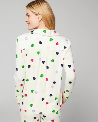 Long-Sleeve Notch Collar Pajama Top click to view larger image.