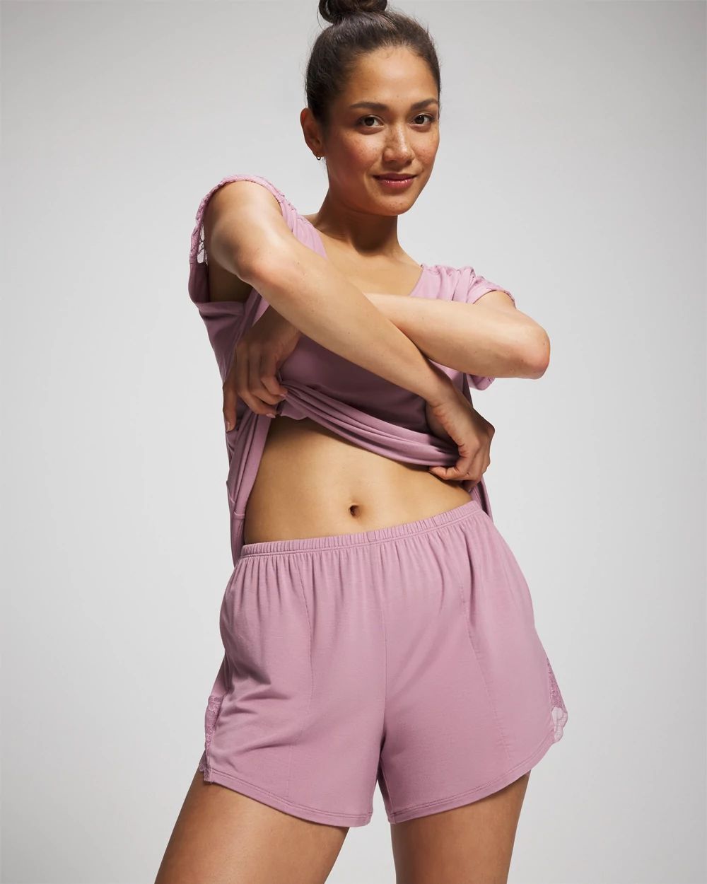 Lace Trim Pajama Short