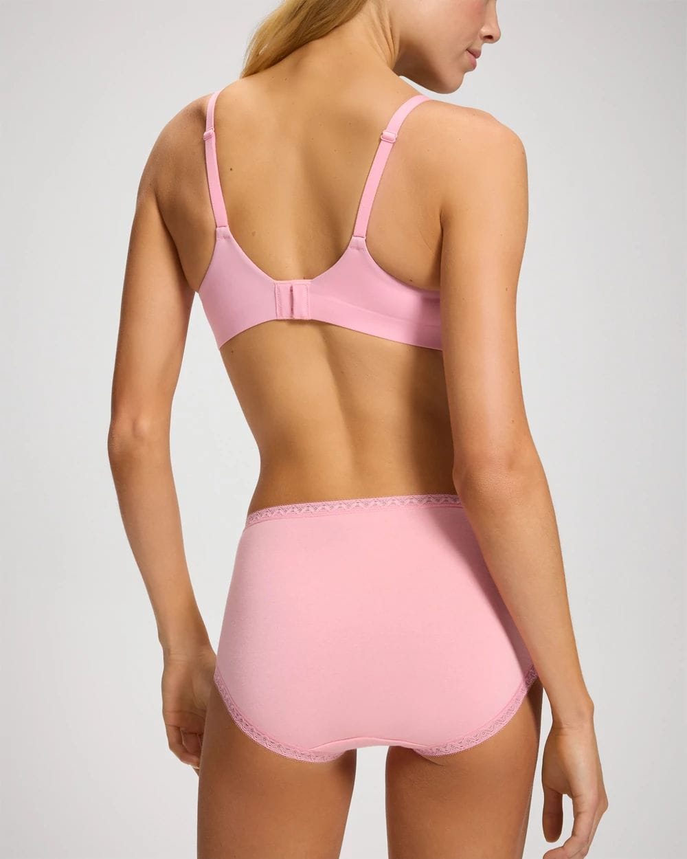 Cotton Brief Panty with Lace Trim click to view larger image.