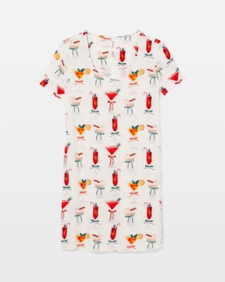 Short Sleeve Scoop Neck Sleepshirt click to view larger image.
