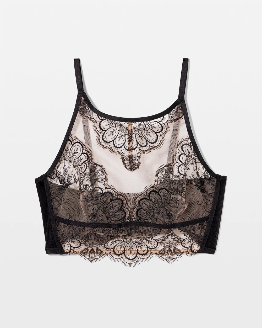 Tattoo Lace Embroidered High Neck Bralette