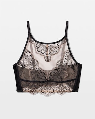 Tattoo Lace Embroidered High Neck Bralette click to view larger image.