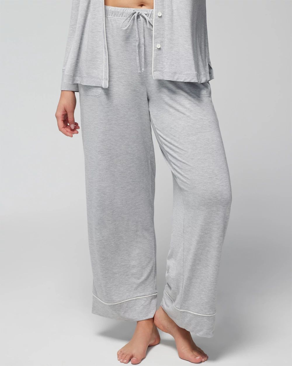 Cool Nights Solid Piped Pajama Pants