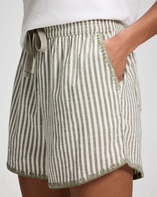Beach Cotton Relaxed Blanket Stitch Shorts click to view larger image.