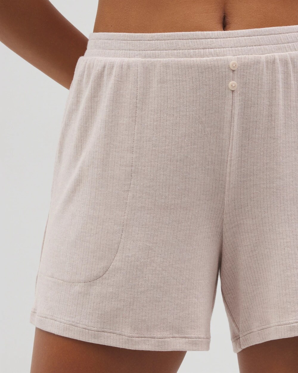 Lightweight Rib Knit Pajama Shorts