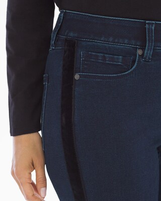 Slimming 5 Pocket Tuxedo Stripe Jeans Indigo