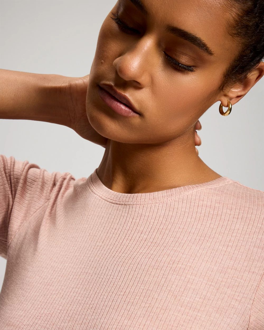 Lightweight Rib Knit Slim Fit Pajama Baby Tee click to view larger image.