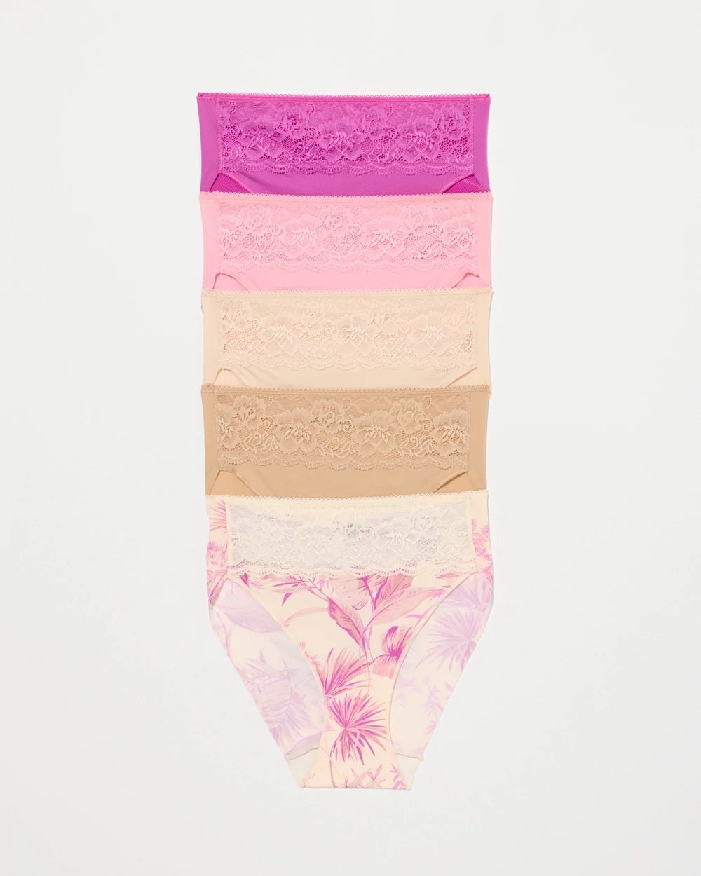 Edge High-Leg Brief Panty with Lace 5 Pack