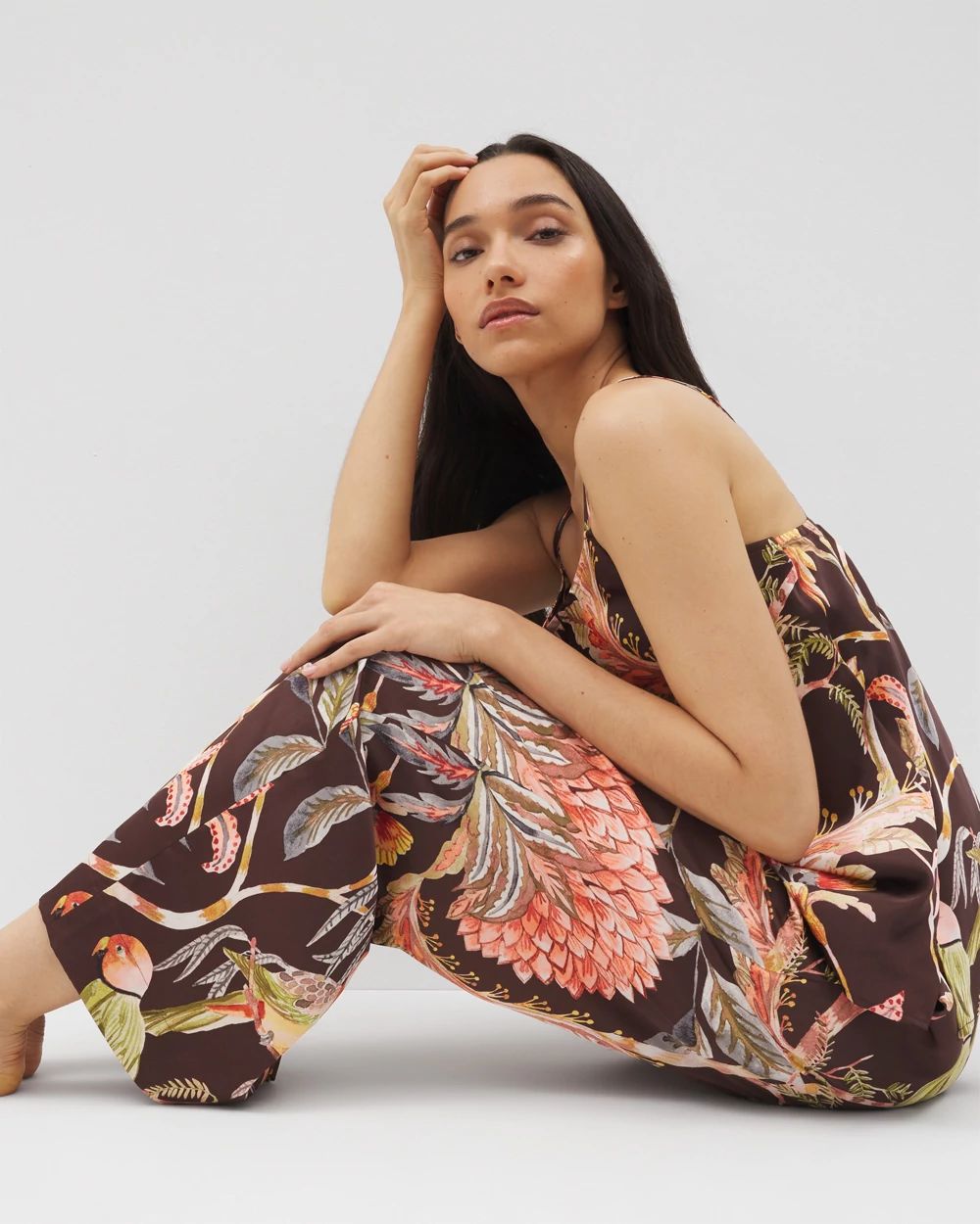 Satin Piped Pajama Pant