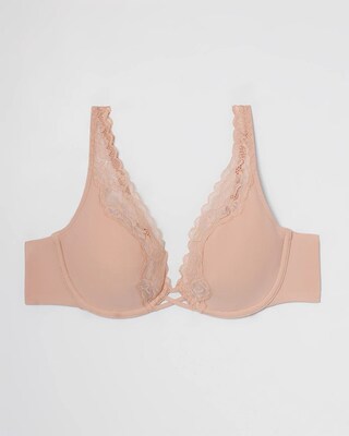 Plunge Unlined Bra with Lace Trim click to view larger image.