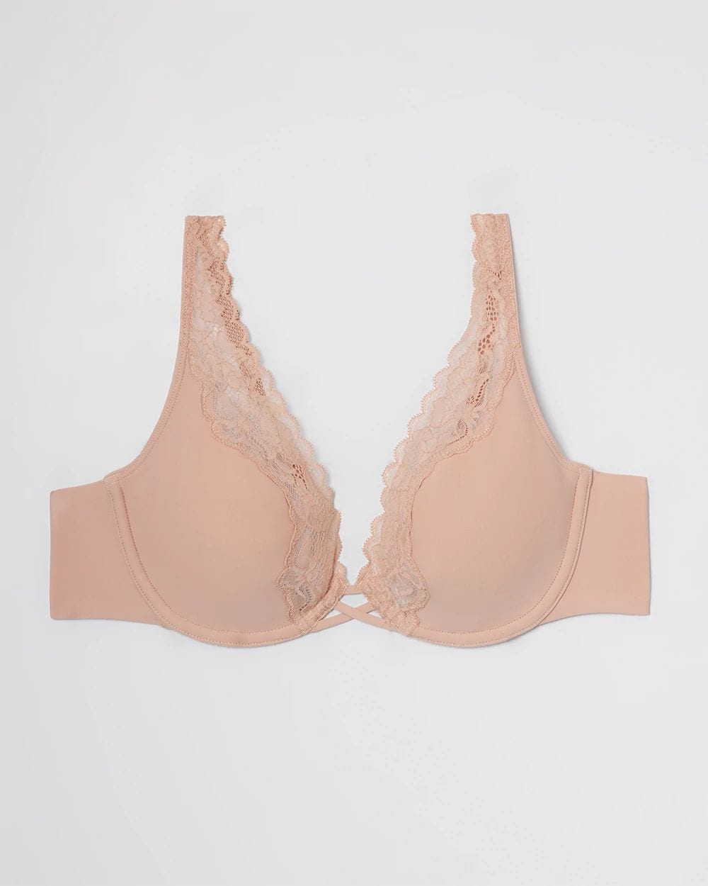 Soma Essentials Plunge Unlined Bra with Lace Trim