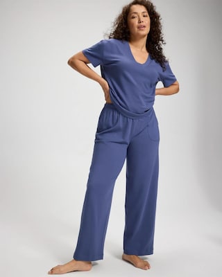 Relaxed V-Neck Short Sleeve Pajama Tee click to view larger image.