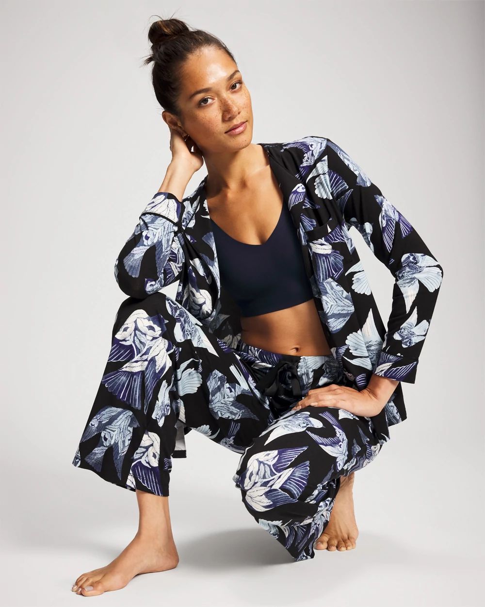 Satin Trim Pajama Pant click to view larger image.