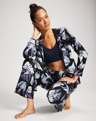 Satin Trim Pajama Pant click to view larger image.