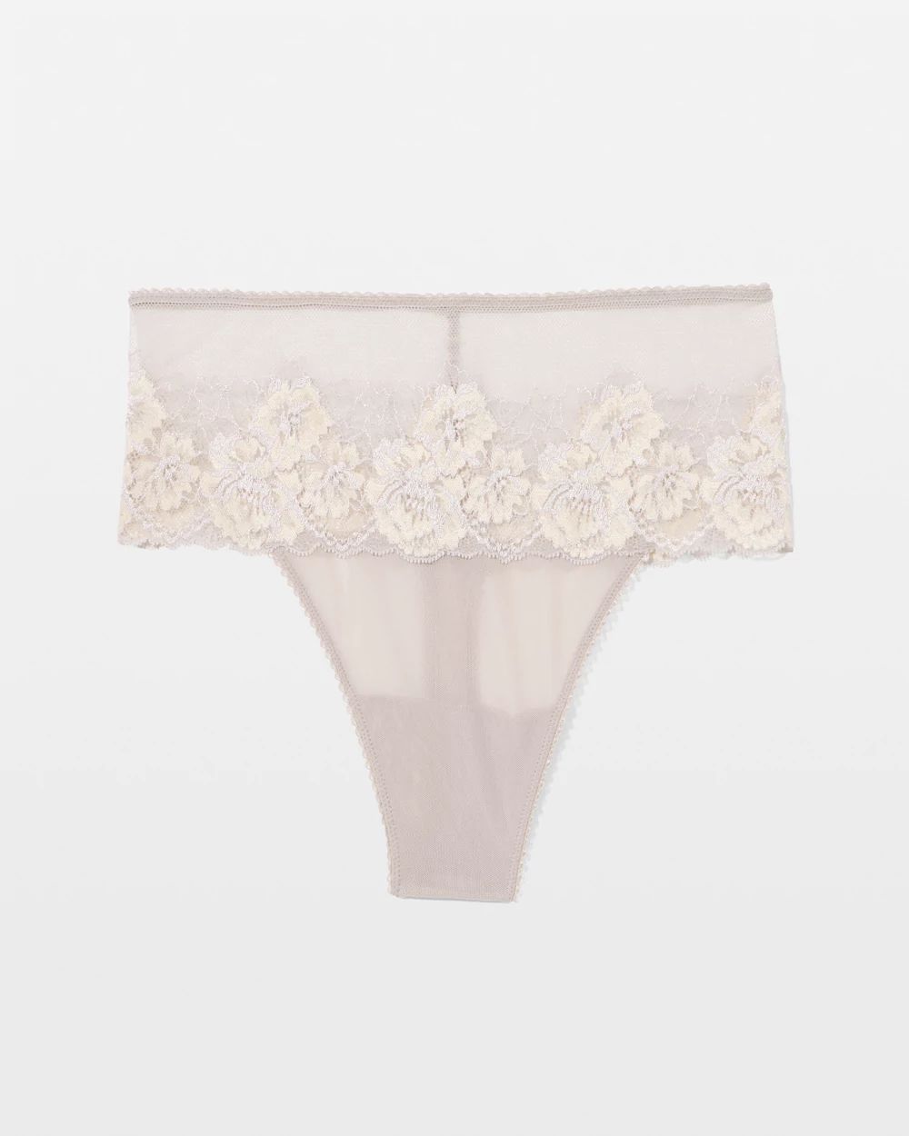 Romantic Lace High-Waist Thong Panty click to view larger image.