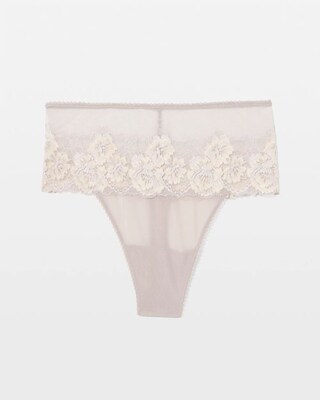 Romantic Lace High-Waist Thong Panty click to view larger image.