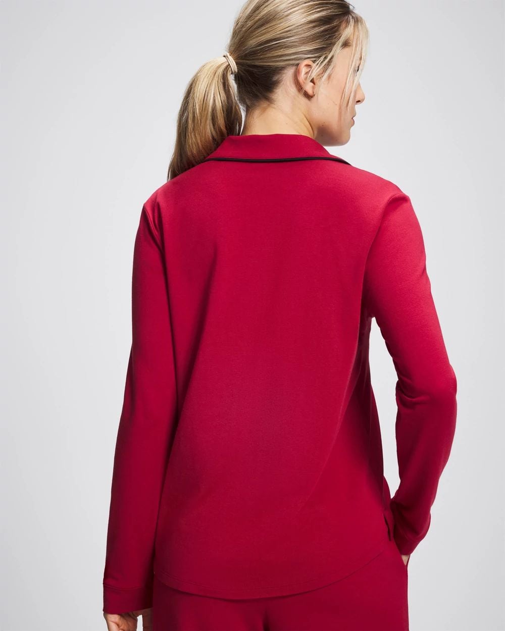 Embraceable Long-Sleeve Notch Collar Pajama Top