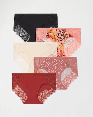 Hipster Panty with Enchanting Lace 5 Pack