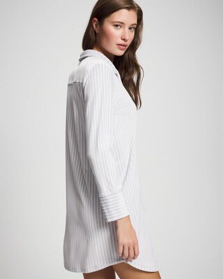 Long-Sleeve Notch Collar Sleepshirt click to view larger image.