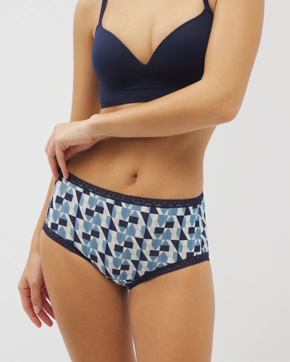 Cotton Brief Panty with Lace Trim