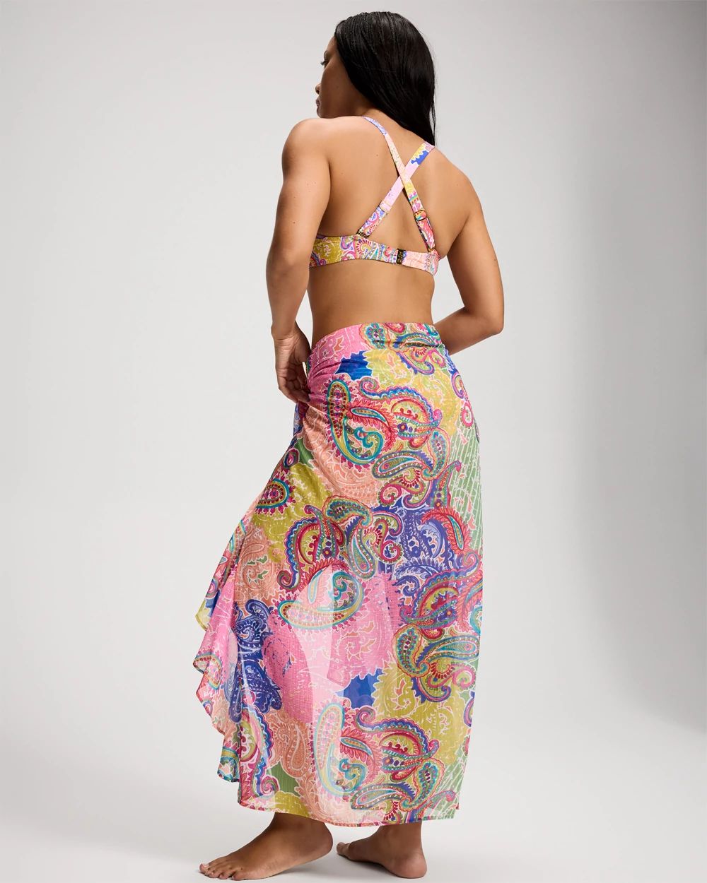Bleu Rod Beattie La Vida Bohemia Chiffon Ruffle Sarong Swim Cover-Up click to view larger image.