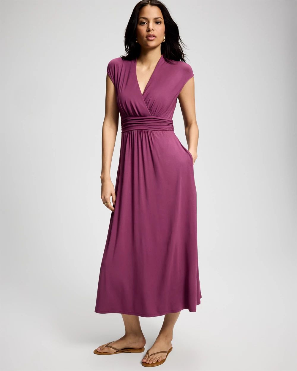 Soft Jersey Serenity Cap Sleeve Maxi Bra Dress