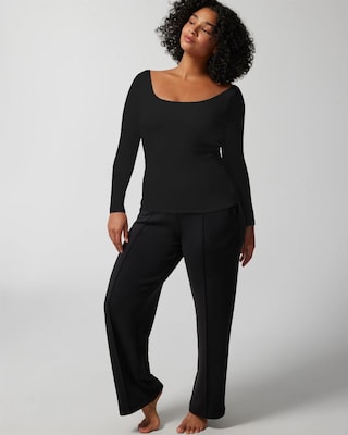 Long-Sleeve Scoop-Neck Bra Top click to view larger image.