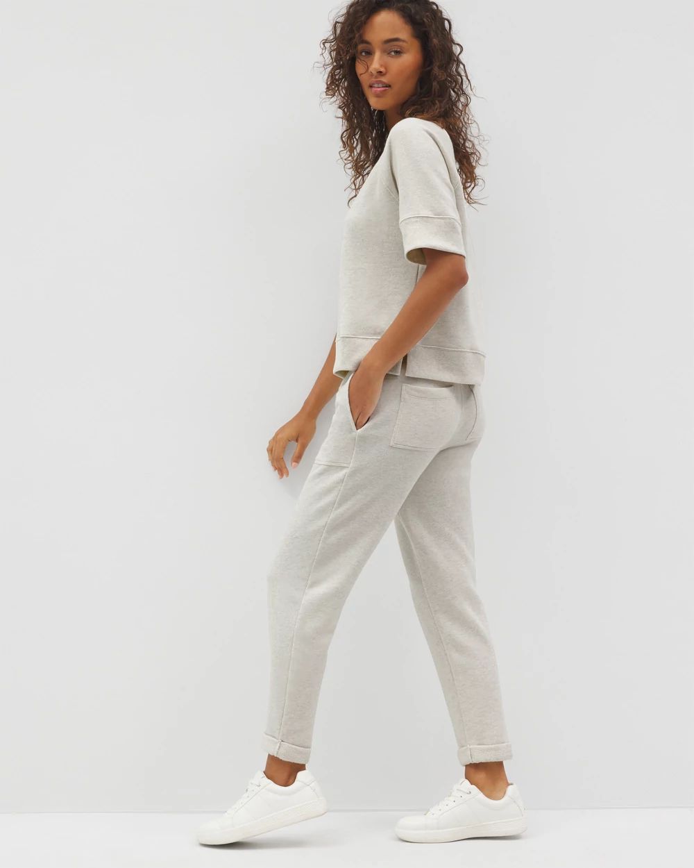 Cotton Terry Cropped Pants