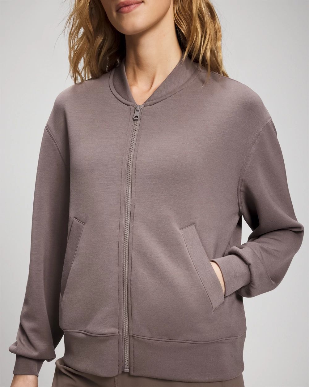 Modern Modal Bomber Jacket click to view larger image.