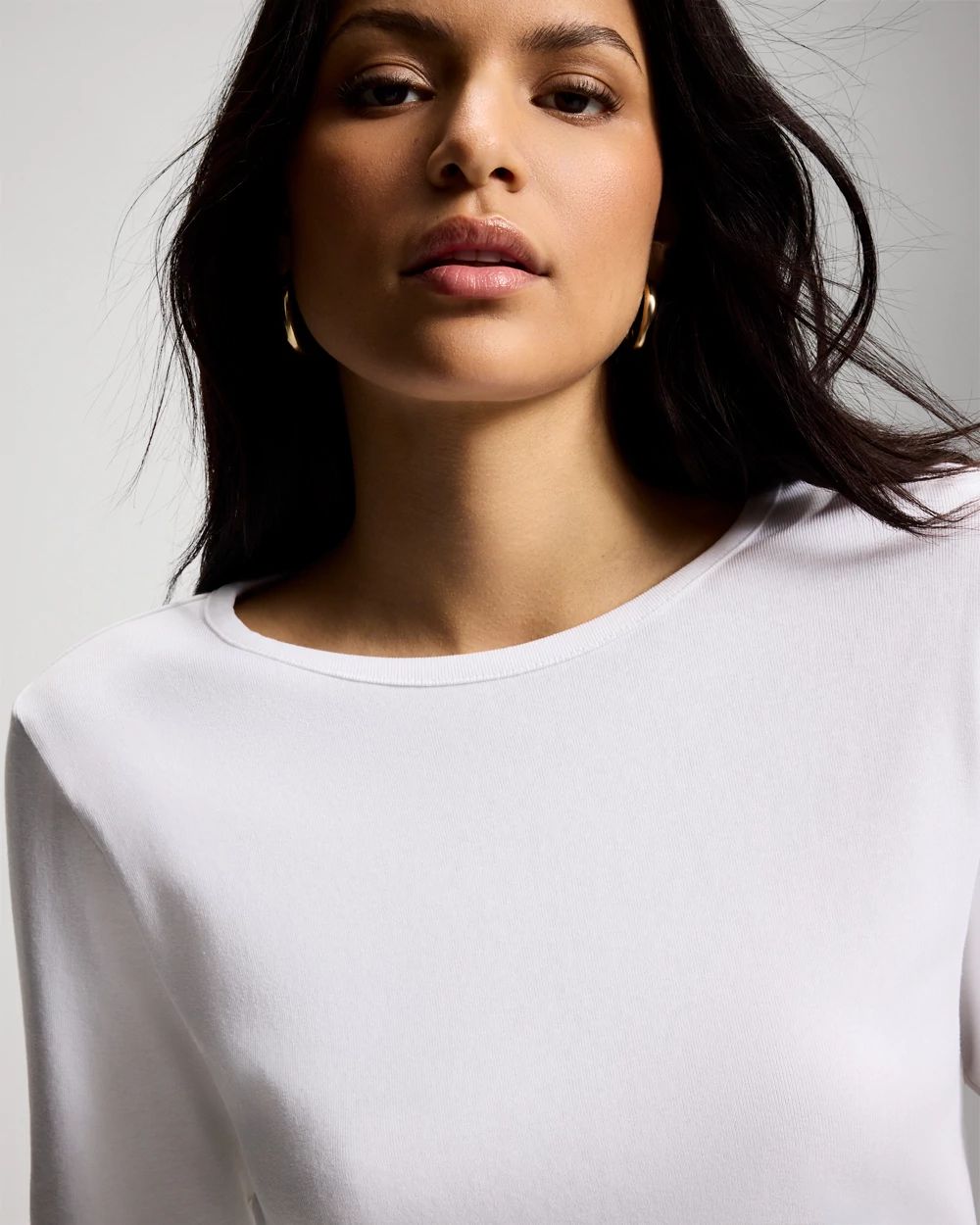 Cotton-Blend Long Sleeve Tee click to view larger image.
