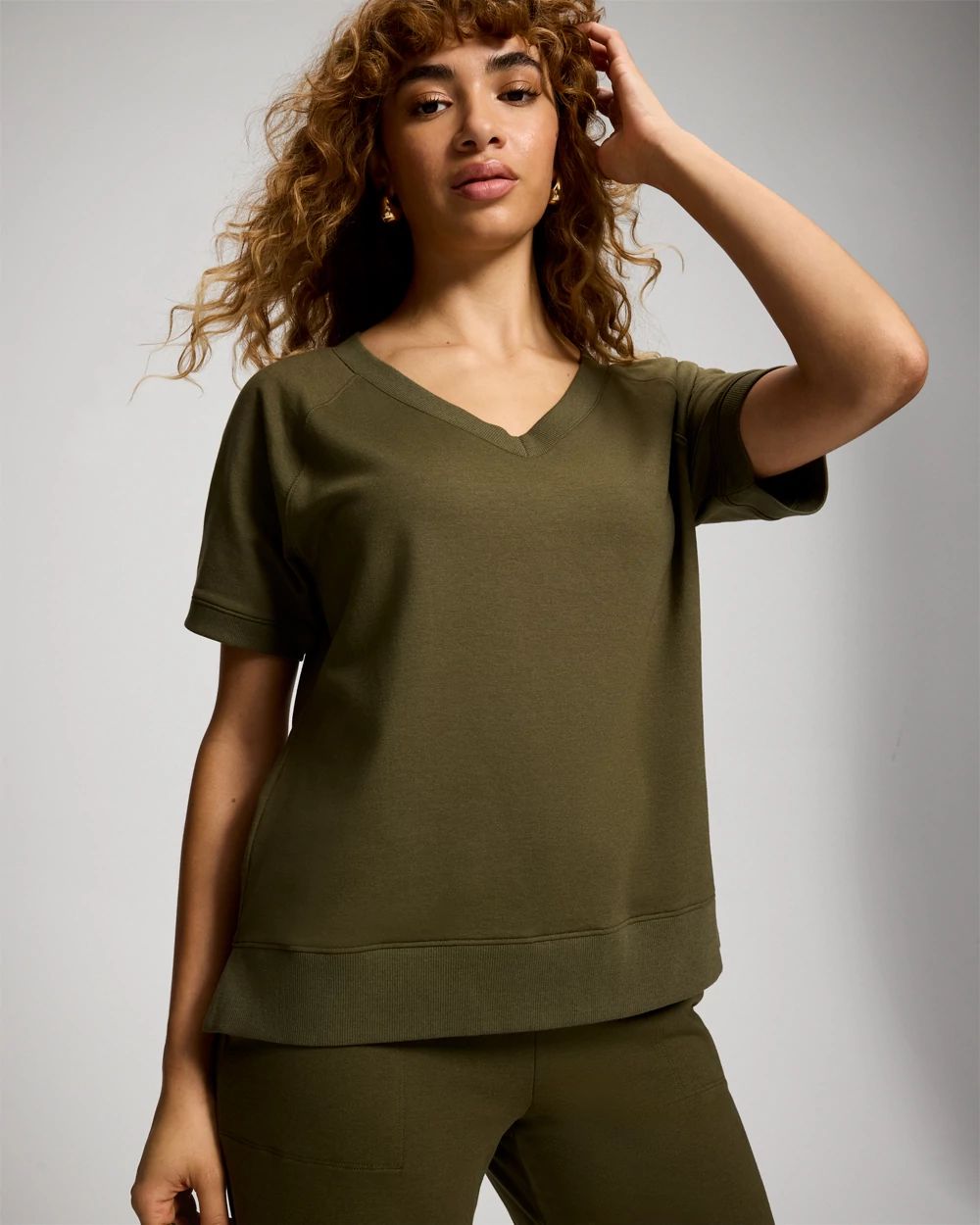 Essential Terry Short Sleeve Raglan Top