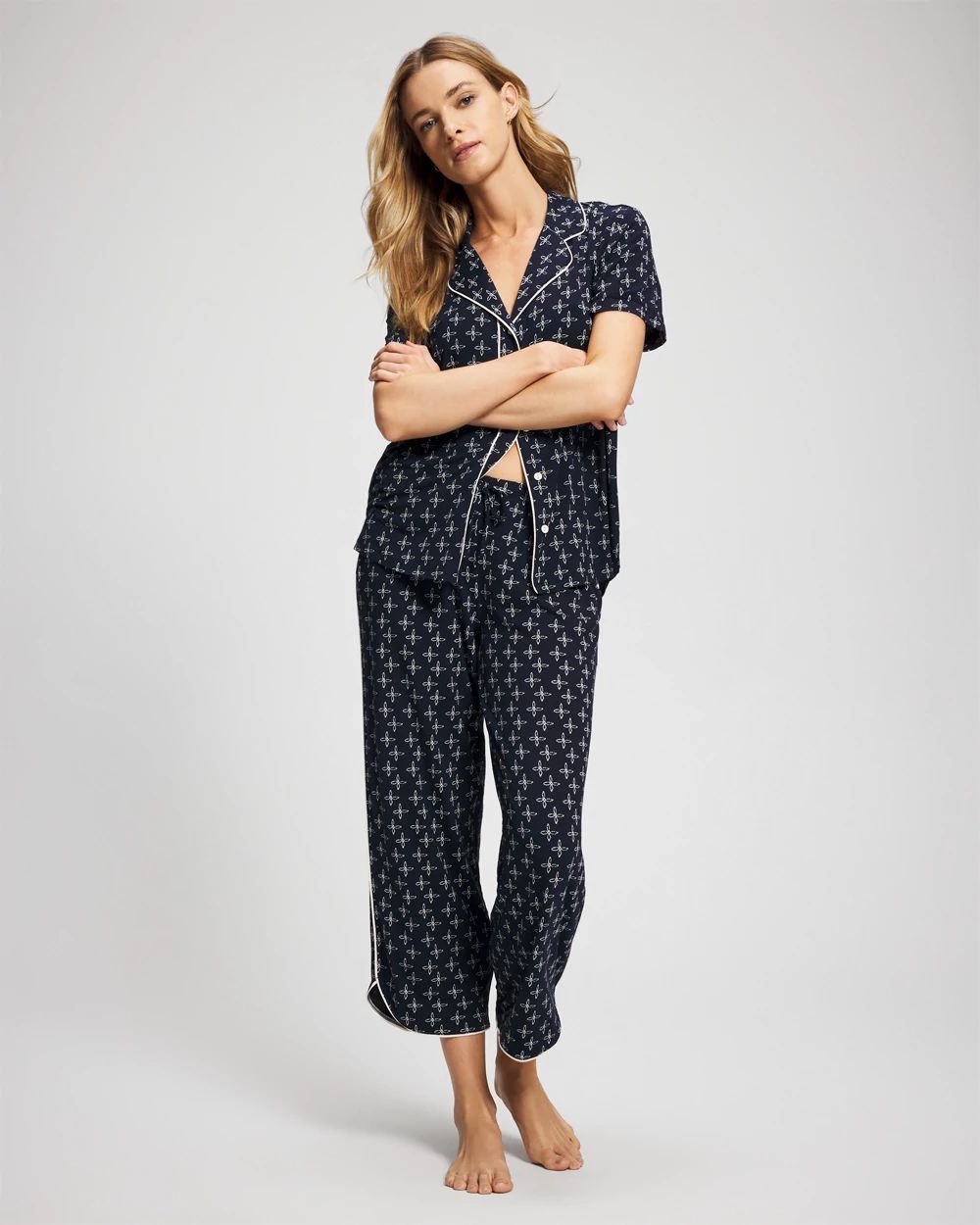 Piped Crop Pajama Pants