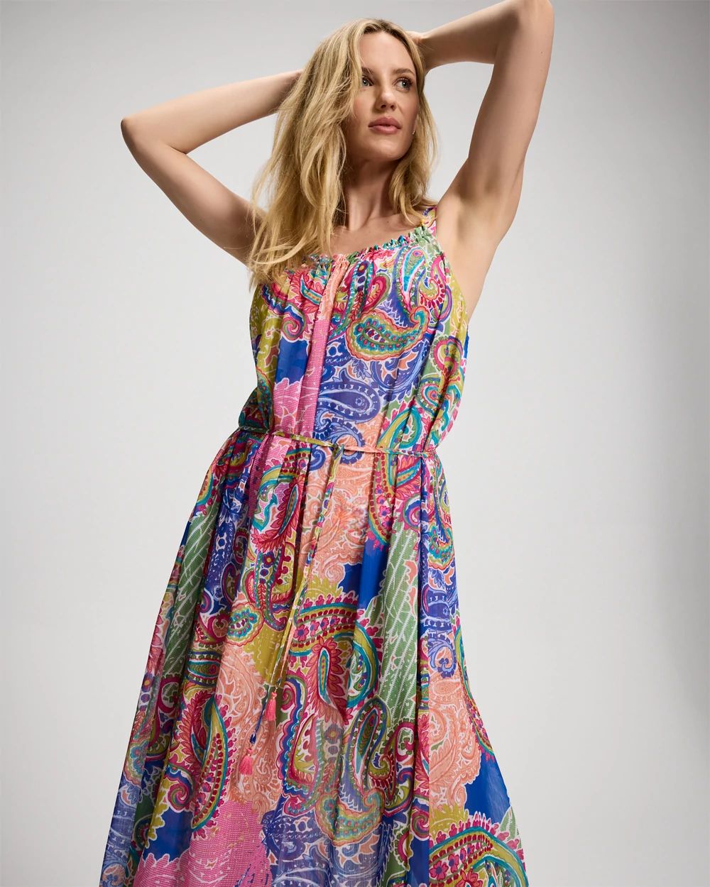 Bleu Rod Beattie La Vida Bohemia Shirred Swim Cover-Up Dress click to view larger image.