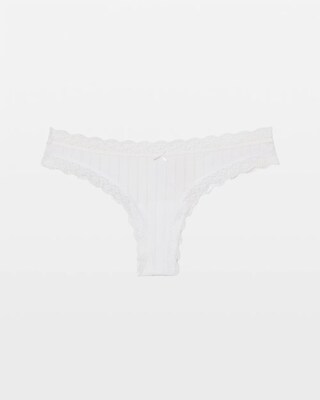 Cotton Rib Thong Panty click to view larger image.