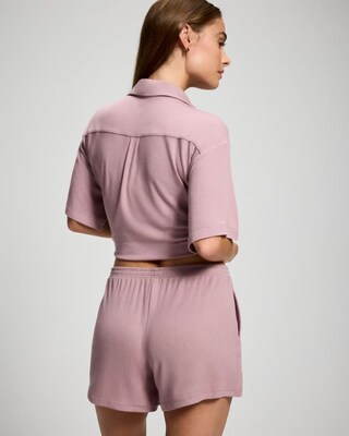 Lightweight Rib Knit Pajama Shorts click to view larger image.