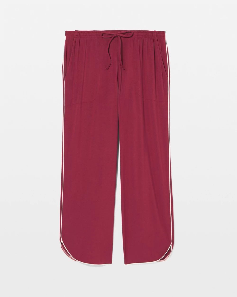 Cool Nights Solid Piped Crop Pajama Pant
