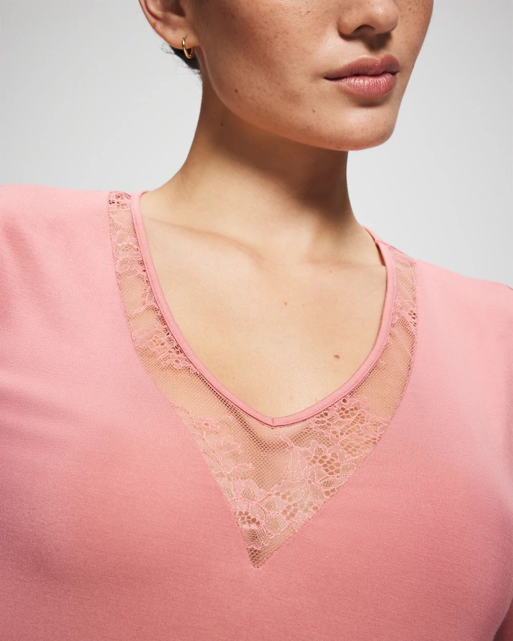 Lace Long Sleeve Pajama Top click to view larger image.