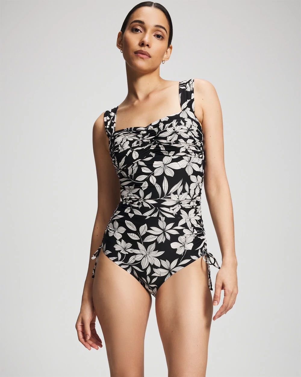 Shirred One-Piece Swimsuit