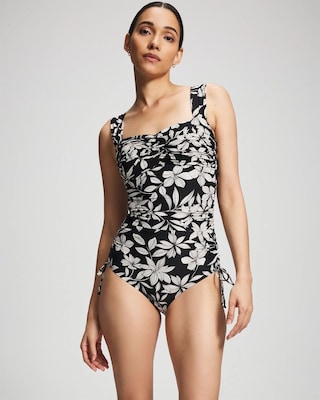 Shirred One-Piece Swimsuit