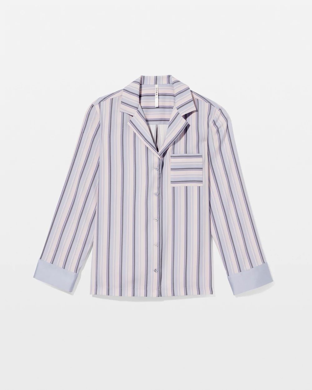 Satin Long-Sleeve Notch Collar