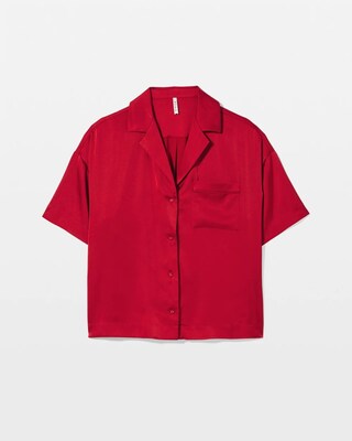 Short Sleeve Notch Collar Pajama Top click to view larger image.