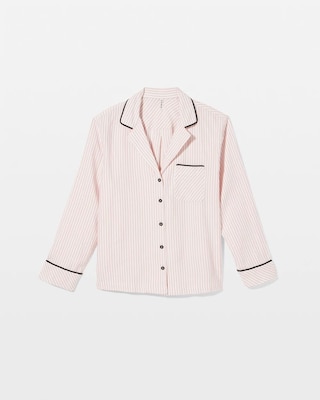 Long-Sleeve Notch Collar Pajama Top click to view larger image.
