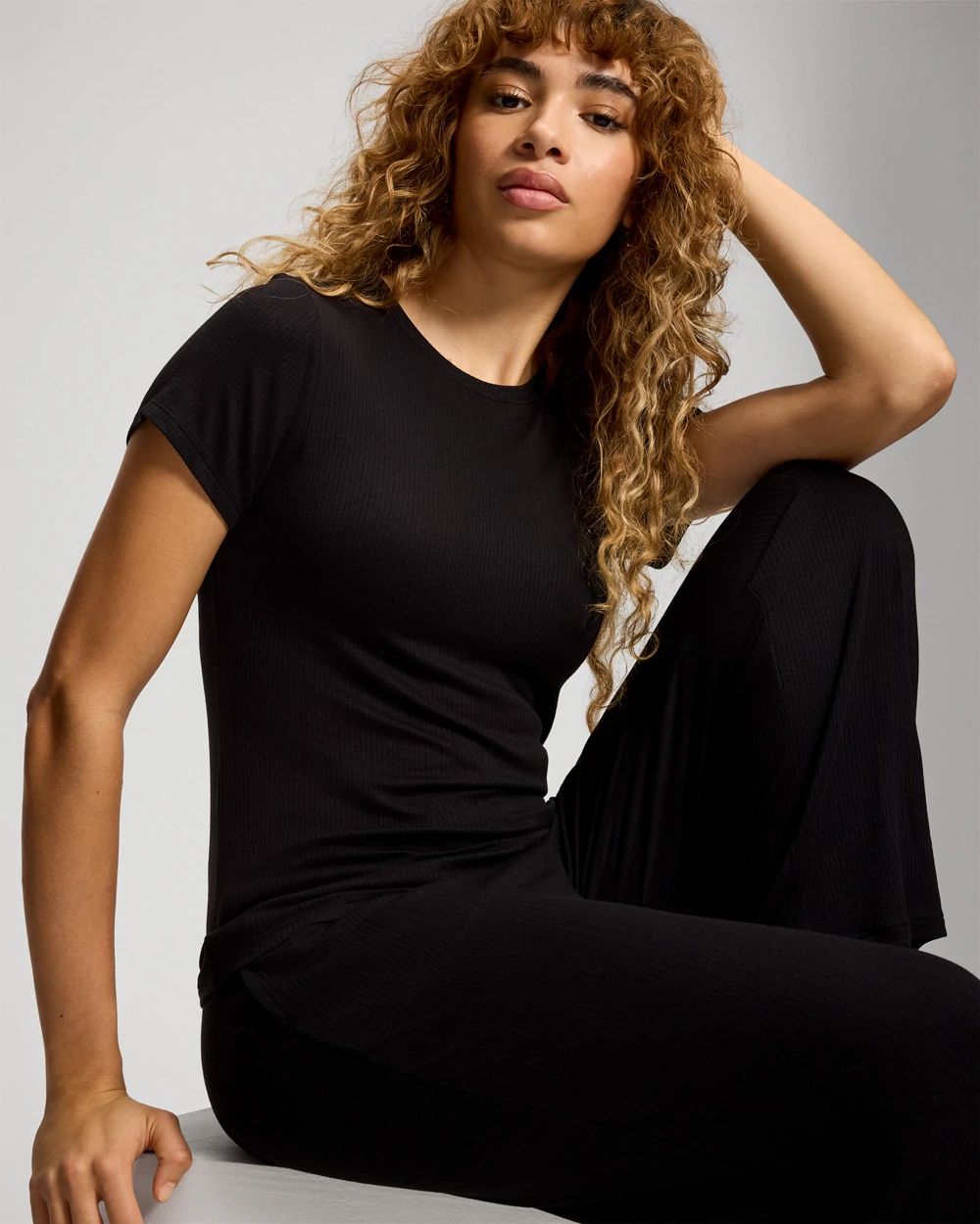 Lightweight Rib Knit Slim Fit Pajama Baby Tee